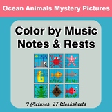 Color by Music Notes & Rests - Music Mystery Pictures - Oc