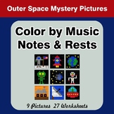 Color by Music Notes & Rests - Music Mystery Pictures - Ou