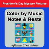Color by Music Notes & Rests - Music Mystery Pictures - Pr