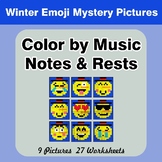Color by Music Notes & Rests - Music Mystery Pictures - Wi