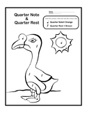 Color by Music: Quarter Note and Quarter Rest Coloring Pag
