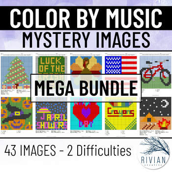 Preview of Color by Music Symbol Mystery Image MEGA BUNDLE Music Coloring Activities
