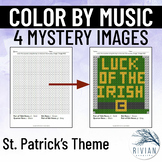 Color by Music Symbol Mystery Image St. Patrick's Day Musi