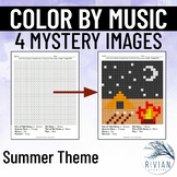 Color by Music Symbol Mystery Images Summer Music Coloring