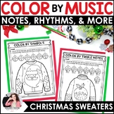Christmas Music Coloring Pages - Ugly Sweaters - Notes, Sy