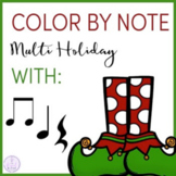 Color by Note Holiday (Christmas, Hanukkah, and Kwanzaa)