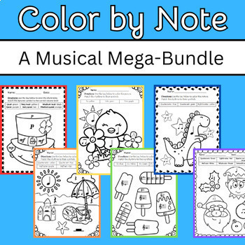 Preview of Color by Note Mega Bundle: Music Worksheets **Growing Bundle!**
