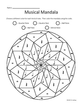 Download Color by Note Musical Mandalas - Includes 2 Designs by Music with Miss Mimosa