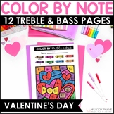 Color by Note for Valentine's Day - Treble and Bass Clef N