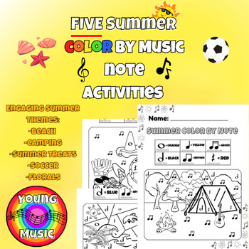 Preview of Color by Notes: Five Fun-Filled Elementary Music Color by Note Activities