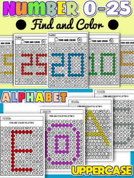 Preview of Color by Number 0-25 | Letter Recognition A-Z | Find & Color  | Color by Code