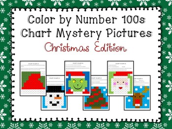 Preview of Color by Number 100 Chart Mystery Pictures: Christmas Edition