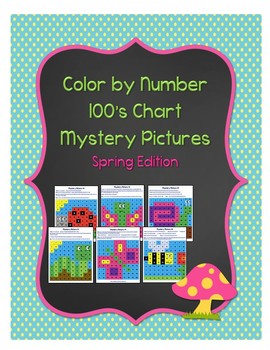 Preview of Color by Number 100 Chart Mystery Pictures: Spring Edition