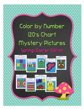Preview of Color by Number 120 Chart Mystery Pictures: Spring/Easter Edition