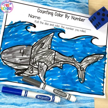 Ocean Theme - Math Games (Counting, Adding, & 2D Shapes)
