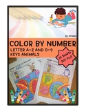 Color by Number #1_Letter A-Z And 0-9_Key Animals