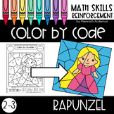 Color by Number Activities for Math - Rapunzel 2-3