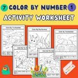Color by Number Activity Worksheet, Kindergarten coloring pages.