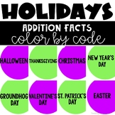 Color by Number Addition Facts - Halloween Thanksgiving Ch
