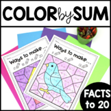 Color by Number Addition - Teen Numbers and Single Digit Addition