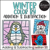 Winter Color by Number Addition and Subtraction