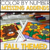 Color by Number Addition and Subtraction Missing Addends F