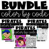 Color by Number Addition and Subtraction Pirate