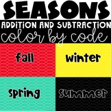 Color by Number Addition and Subtraction - Seasons Fall, W