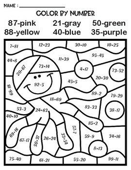 Color by Number Addition and Subtraction within 100 Ocean Theme | TPT