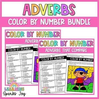 Preview of Color by Number BUNDLE | Adverbs | No Prep Grammar Printables!