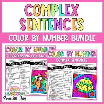 Preview of Color by Number BUNDLE | Complex Sentences | No Prep Grammar Printables!