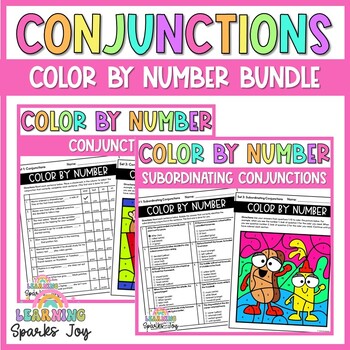 Preview of Color by Number BUNDLE | Conjunctions | No Prep Grammar Printables!