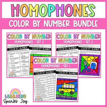 Preview of Color by Number BUNDLE | Homophones | No Prep Grammar Printables!