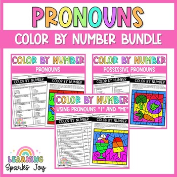 Preview of Color by Number BUNDLE | Pronouns | No Prep Grammar Printables!