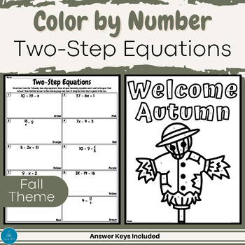 Preview of Color by Number | Balancing Equations | Fall Math | Fall Coloring Pages | Math