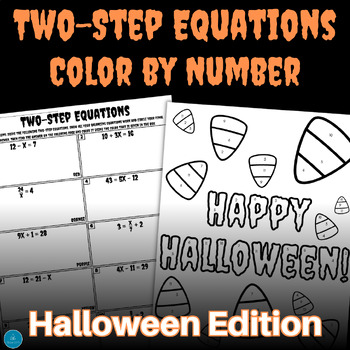 Preview of Color by Number | Balancing Equations | Halloween Math | Two-Step Equations