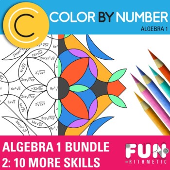 Preview of Algebra 1 Color by Number Bundle 2: 10 More Essential Skills *Differentiated*