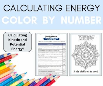 Preview of Color by Number - Calculating Kinetic and Potential Energy