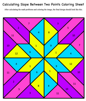 Color by Number Calculating the Slope Between Two Points by