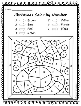 Christmas Faces Color by Number Worksheets by Teach Craft Design by ...