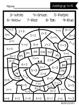 Color By Number Christmas- Math Worksheets By Lucky2learn 