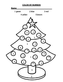 Color by Number Christmas Tree by HEIDI MARSHALL | TpT