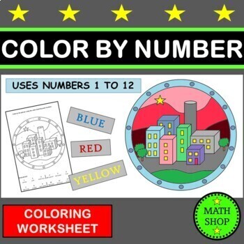 Preview of Color by Number City 1-12 Coloring Pages Summer Coloring