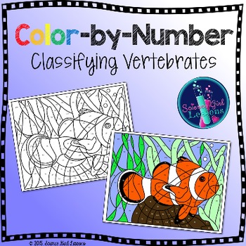 Classifying Vertebrates {Animals} Color by Number by Science Girl Lessons