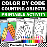 Color by Number Counting to 5 Kindergarten Math Coloring P