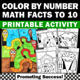 Addition and Subtraction Color by Number Kindergarten Firs