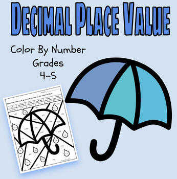 Preview of Color by Number Decimal Place Value 