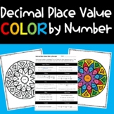 Decimal Place Value Activity Color by Number