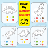Color by Number Dinosaurs - Easy Color For Pre-kindergarte
