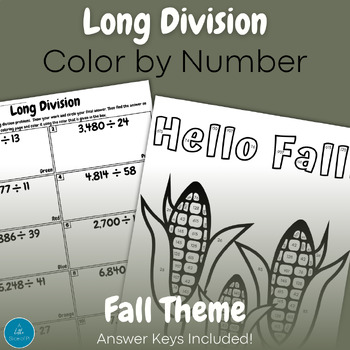 Preview of Color by Number | Division | Long Division | Fall Math | Fall Division | Math